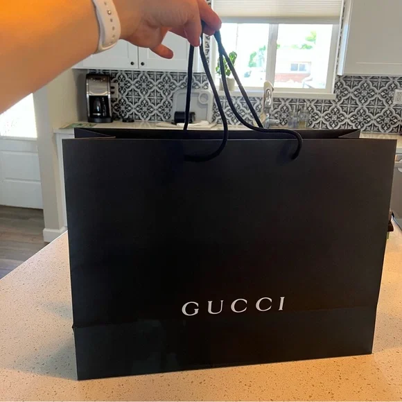 Gucci | Bags | Large Black Gucci Paper Shopping Gift Bag 4x19